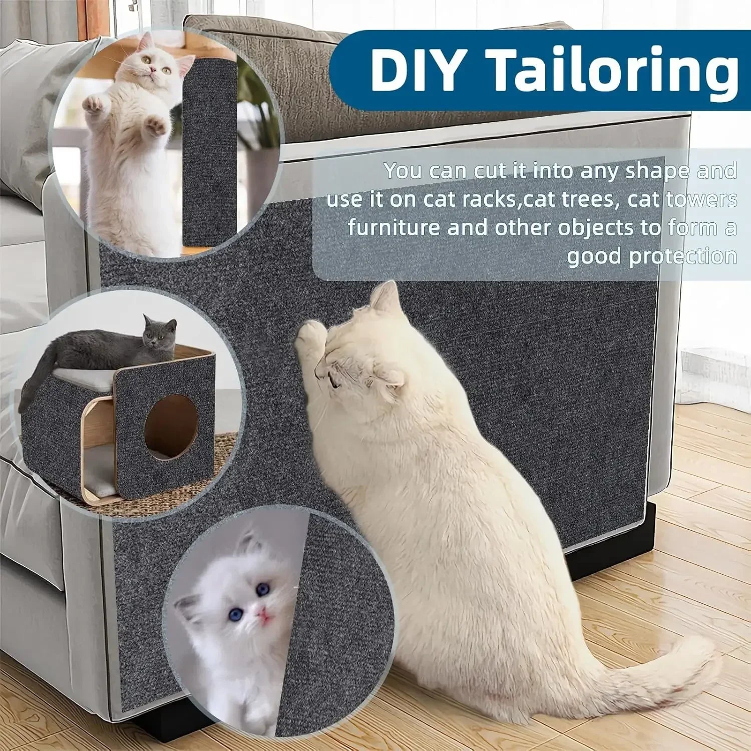 7 kleuren Kat Scratcher Sofa Protector Katten Scratcher Pad Board Bescherming Trimbaar zelfklevend Tapijt DIY Kat Krasmat