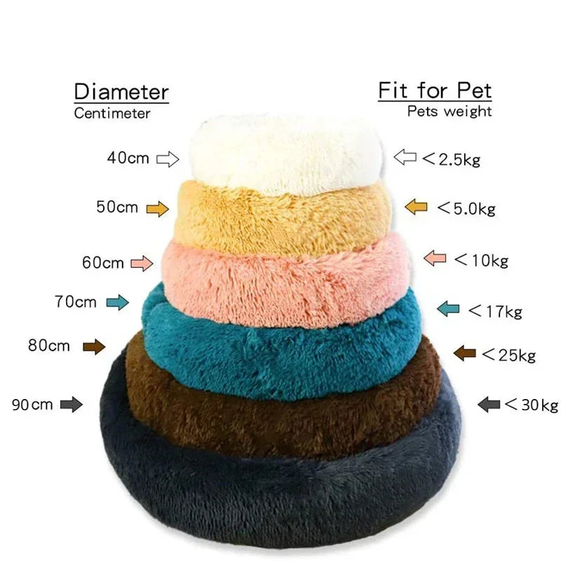 Super Soft Plush Donut Pet Bed – Washable Calming Cat & Dog Bed