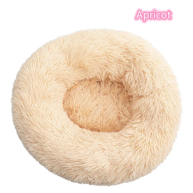 Super Soft Plush Donut Pet Bed – Washable Calming Cat & Dog Bed