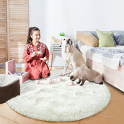 Fluffy Round Rug Black Rug For Bedroomfuzzy Kids Room Carpet Shaggy Living Room Sofa Area Rug Soft Nursery Floor Mat Home Decor