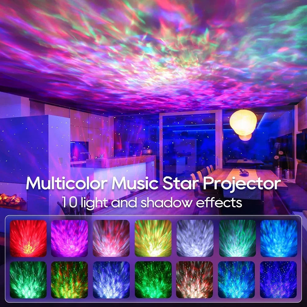 Nieuwe LED Starry Galaxy Projector Nachtlampje Kind Cadeau USB Bluetooth Muziekspeler Ster Nachtlampje Kleurrijke Projector Nachtlamp