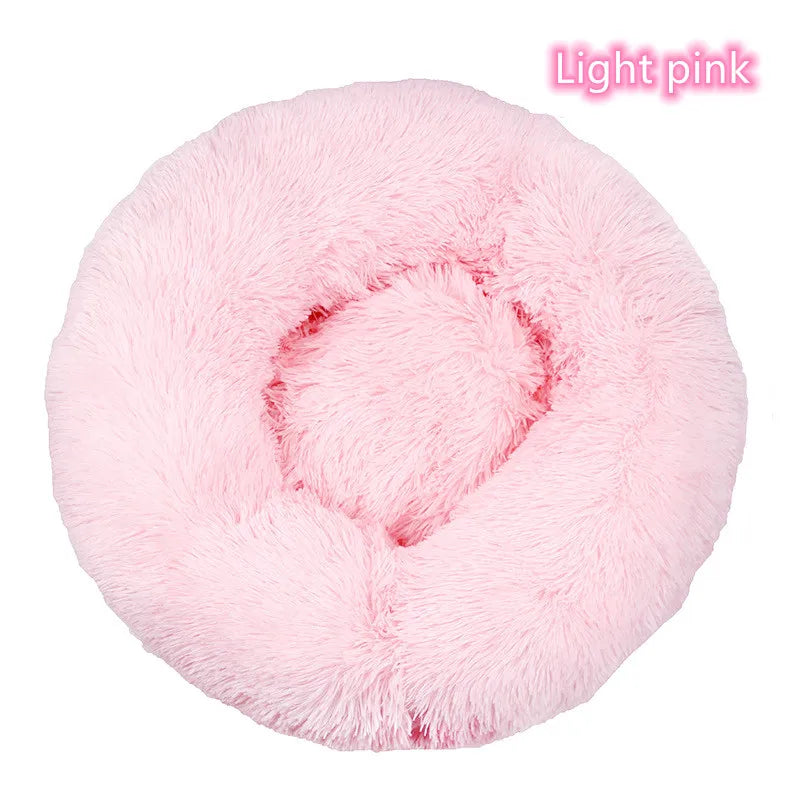 Super Soft Plush Donut Pet Bed – Washable Calming Cat & Dog Bed