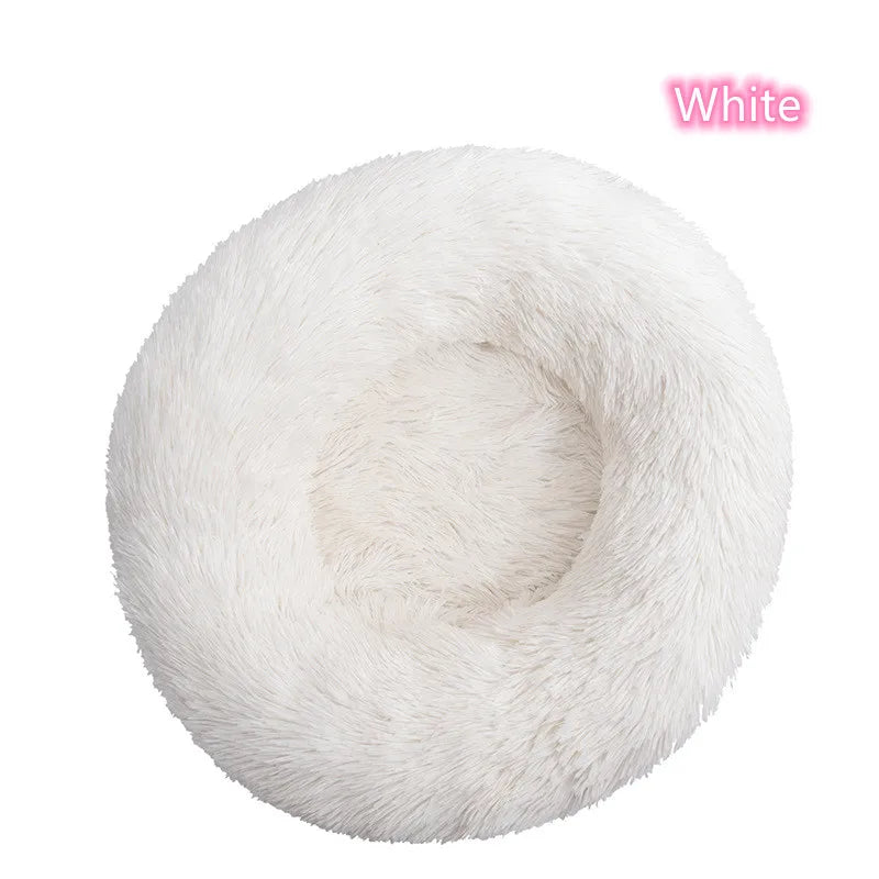 Super Soft Plush Donut Pet Bed – Washable Calming Cat & Dog Bed