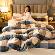 Winterbeddengoed Dikke dekbeddeken Verdikt warm flanelfleece dekbed voor koude nachten Set Beddekbedden Dekbedden de dekens