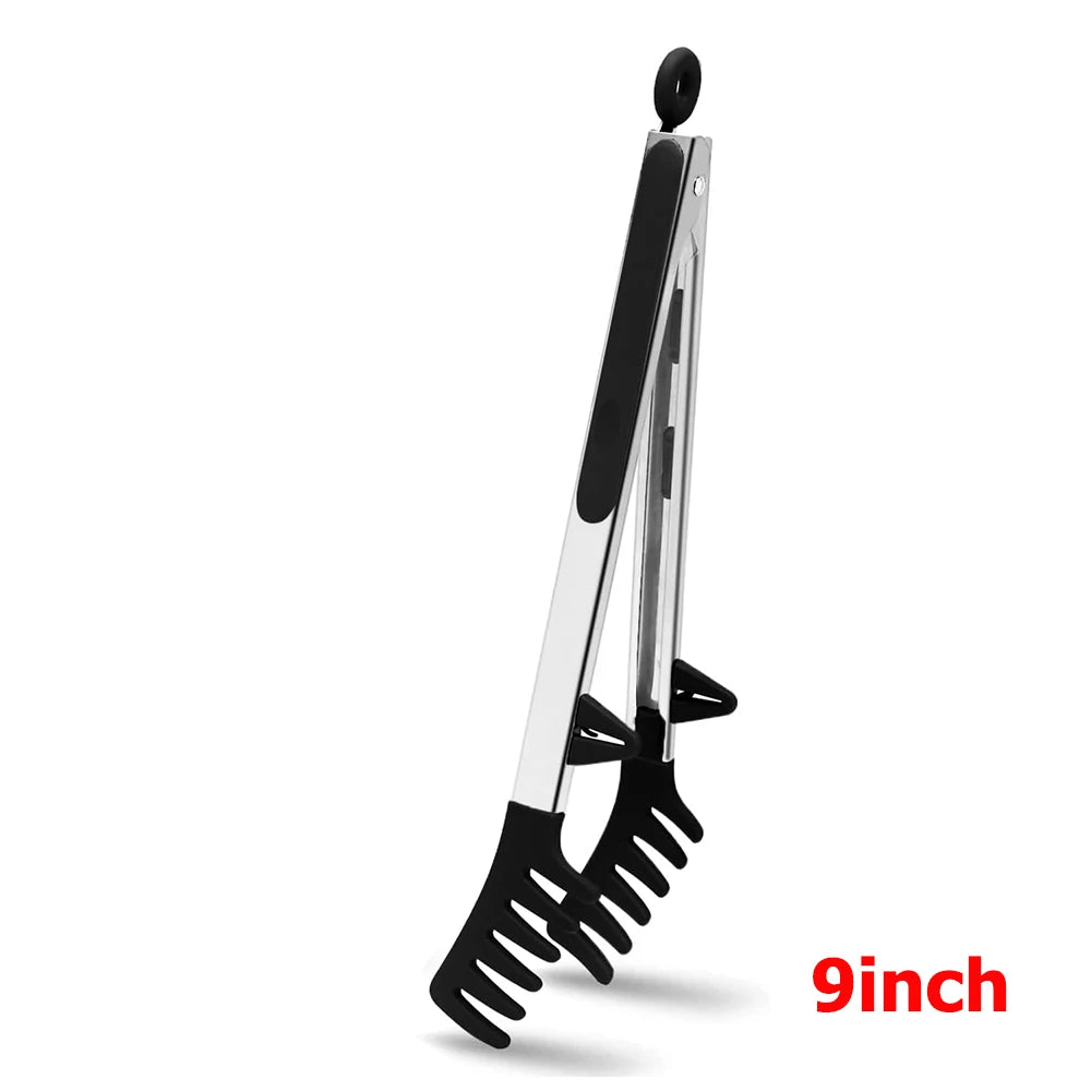 LMETJMA Food-Grade Silicone Kitchen Tongs – Heat-Resistant, Nonstick Safe Serving Tool