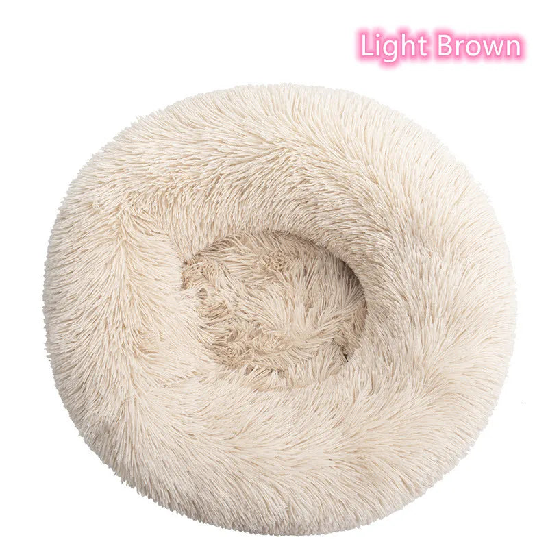 Super Soft Plush Donut Pet Bed – Washable Calming Cat & Dog Bed