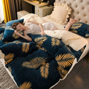 Winterbeddengoed Dikke dekbeddeken Verdikt warm flanelfleece dekbed voor koude nachten Set Beddekbedden Dekbedden de dekens