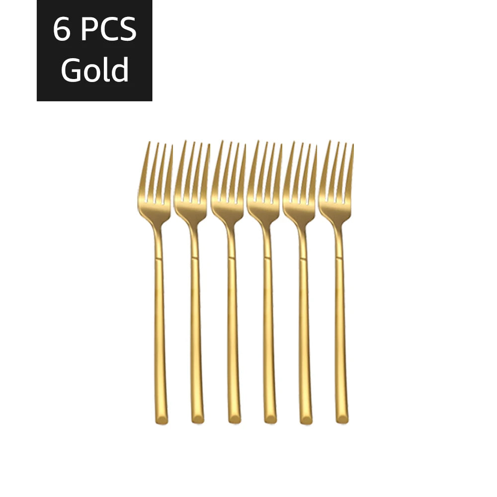 30-Piece Gold Stainless Steel Cutlery Set – Service for 6, Dishwasher Safe