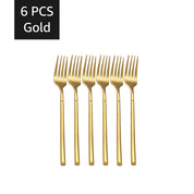 30-Piece Gold Stainless Steel Cutlery Set – Service for 6, Dishwasher Safe