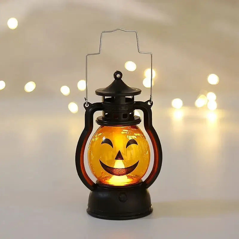 Halloween Decorations Led Candle Light Vintage Witch Castle Pumpkin Ghost Hanging LED Lantern Lamp Haloween Party Decor Supplies