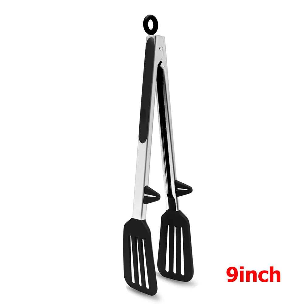LMETJMA Food-Grade Silicone Kitchen Tongs – Heat-Resistant, Nonstick Safe Serving Tool