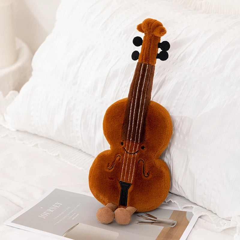 Leuke Muzikale Knuffel Zachte Viool 30 Cm Gitaar Pipa Stemvork Opmerking Gevulde Pop Instrument Cadeau Voor Kid Muziekliefhebber home Decor