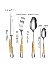 24-Piece Stainless Steel Flatware Set – Complete Family Cutlery Service