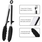 LMETJMA Food-Grade Silicone Kitchen Tongs – Heat-Resistant, Nonstick Safe Serving Tool