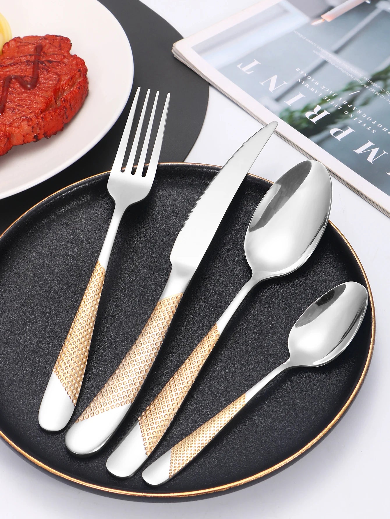 24-Piece Stainless Steel Flatware Set – Complete Family Cutlery Service