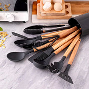 12-Piece Silicone Kitchen Utensil Set – Heat-Resistant & Nonstick Safe