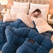 Winterbeddengoed Dikke dekbeddeken Verdikt warm flanelfleece dekbed voor koude nachten Set Beddekbedden Dekbedden de dekens