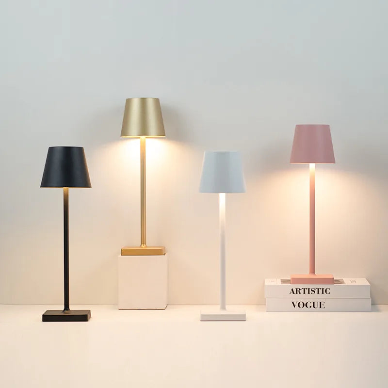 Draadloze touch LED-oplaadtafellamp met dimming op 3 niveaus, geschikt voor nachtkastje, eetkamer, bar en desktopdecoratie