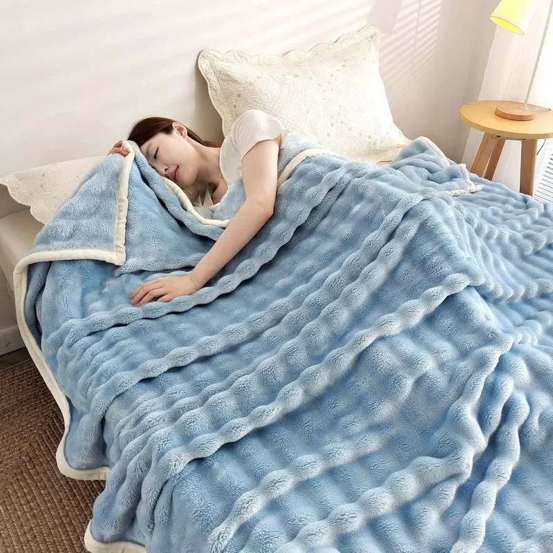 Effen kleur flanel konijnenbont deken dutje hoes deken zachte bankdeken koraal fleece hoes voor slaapkamer fabrikant groothandel