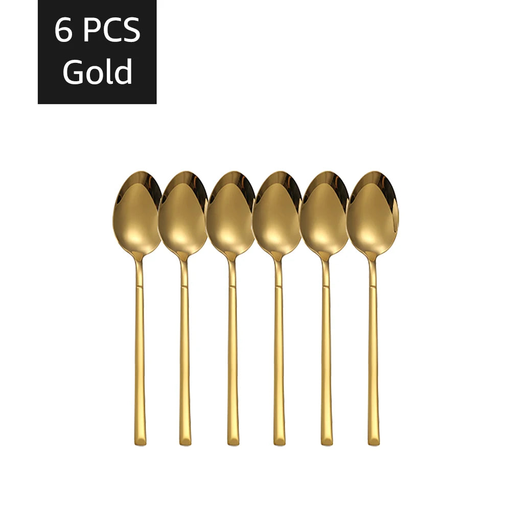 30-Piece Gold Stainless Steel Cutlery Set – Service for 6, Dishwasher Safe