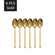 30-Piece Gold Stainless Steel Cutlery Set – Service for 6, Dishwasher Safe