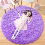 Fluffy Round Rug Black Rug For Bedroomfuzzy Kids Room Carpet Shaggy Living Room Sofa Area Rug Soft Nursery Floor Mat Home Decor