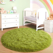 Fluffy Round Rug Black Rug For Bedroomfuzzy Kids Room Carpet Shaggy Living Room Sofa Area Rug Soft Nursery Floor Mat Home Decor