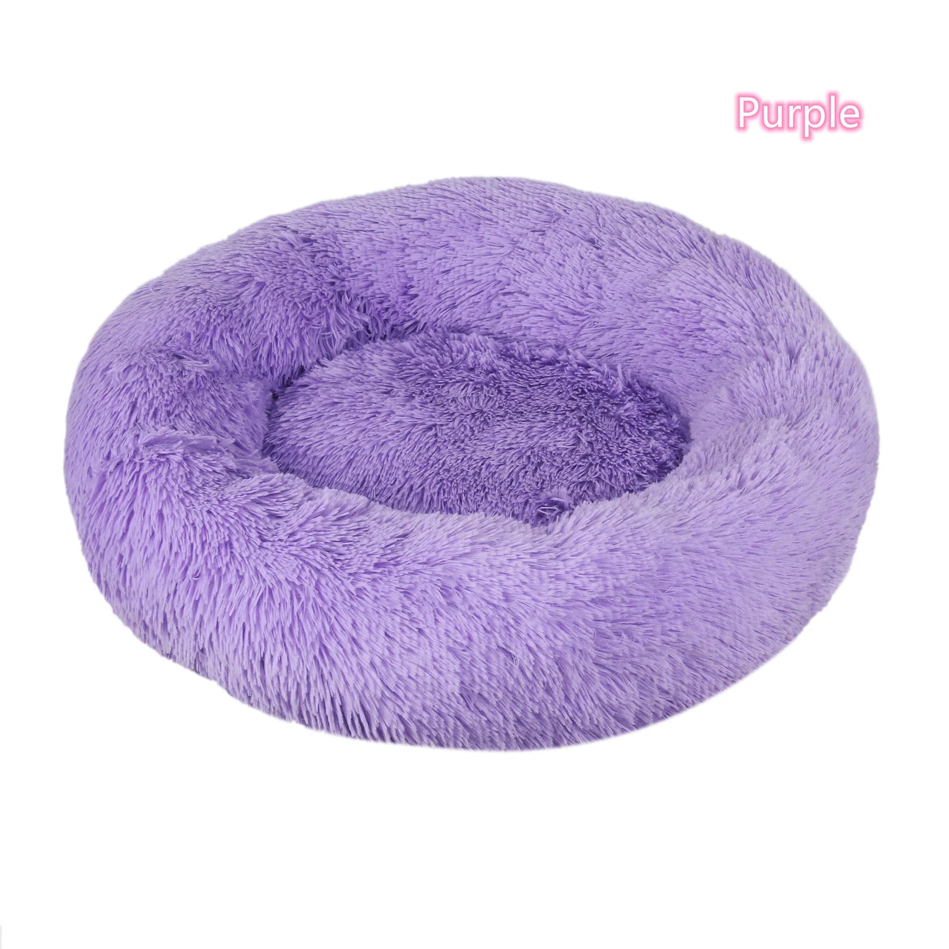 Super Soft Plush Donut Pet Bed – Washable Calming Cat & Dog Bed
