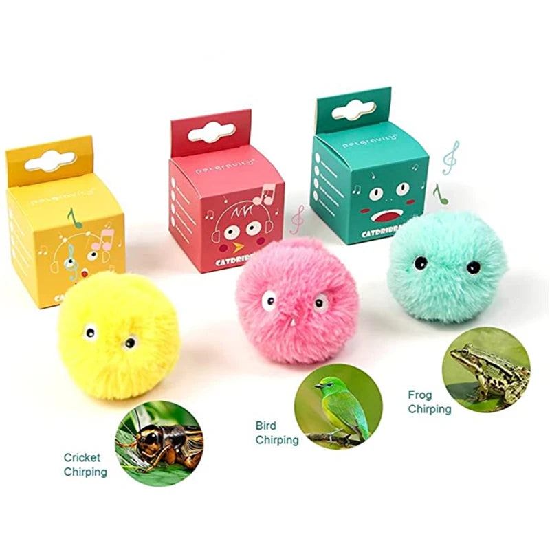 Interactive LED Plush Smart Cat Toy Ball – Electric Rolling Catnip Training Toy