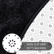 Fluffy Round Rug Black Rug For Bedroomfuzzy Kids Room Carpet Shaggy Living Room Sofa Area Rug Soft Nursery Floor Mat Home Decor