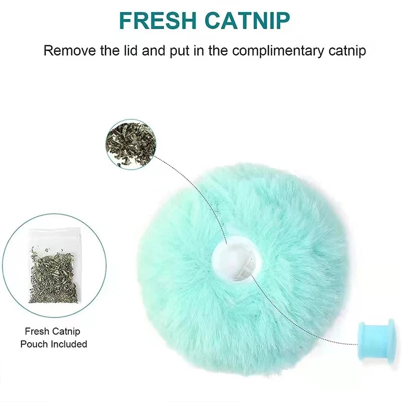 Interactive LED Plush Smart Cat Toy Ball – Electric Rolling Catnip Training Toy