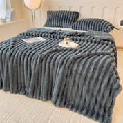 Thickened Solid / Striped Multifunctional Blanket – Bed Cover, Throw, Pet Blanket