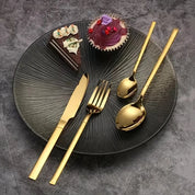 30-Piece Gold Stainless Steel Cutlery Set – Service for 6, Dishwasher Safe