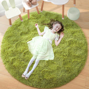 Fluffy Round Rug Black Rug For Bedroomfuzzy Kids Room Carpet Shaggy Living Room Sofa Area Rug Soft Nursery Floor Mat Home Decor