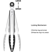 LMETJMA Food-Grade Silicone Kitchen Tongs – Heat-Resistant, Nonstick Safe Serving Tool