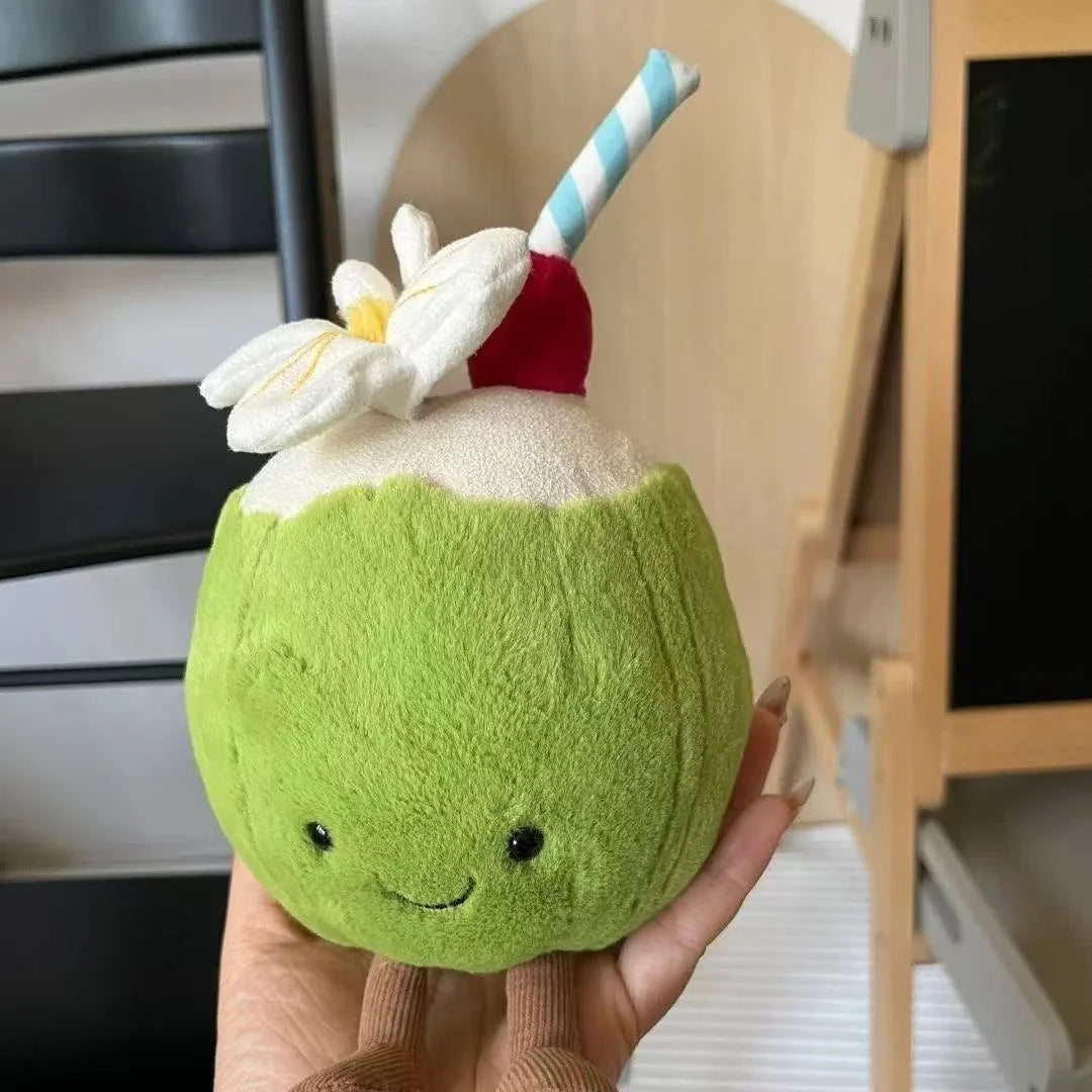 JELLYCAT Lemonade Coconut Plushies Very Soft Palm Tree Red Coral Plush Toy Cartoon Doll Home Decor Xmas Gifts Girl