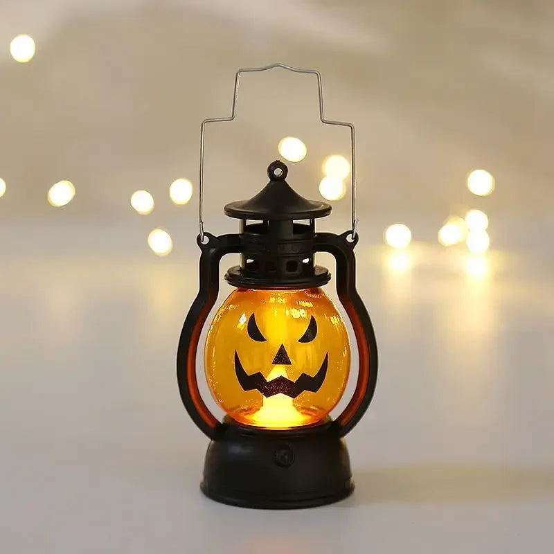 Halloween Decorations Led Candle Light Vintage Witch Castle Pumpkin Ghost Hanging LED Lantern Lamp Haloween Party Decor Supplies