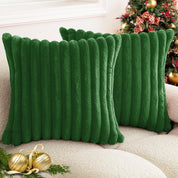 Nep konijnenbont vierkante kussenhoes grote dikke gestreepte superzachte effen kleur kussensloop 24×24 inch bank decor kussenhoezen