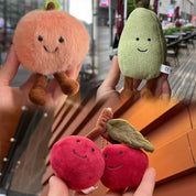 2025 Perzik Peer Kers Pluche Pop Lachend Gezicht Fruit Serie Thuis Slaapkamer Decoratie Huisdier Interactief Speelgoed Verjaardagscadeau