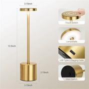 Klassieke tafellamp USB oplaadbaar nachtlampje Traploos dimmen Touch bureaulamp 3 kleuren bedlampje Hotelbar decoratie