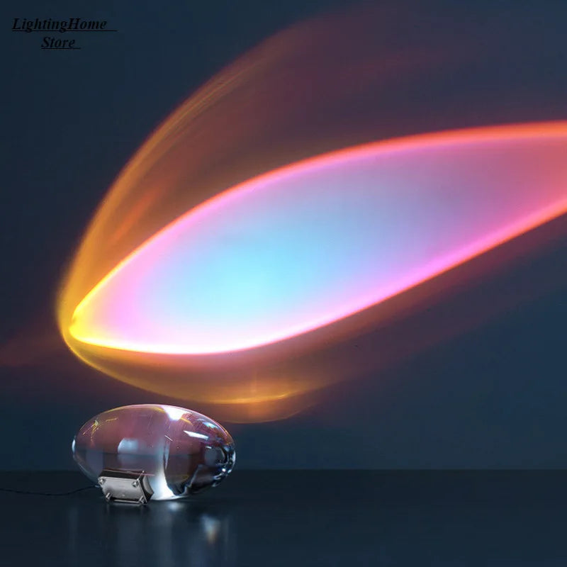 Italian Designer LED Crystal “Eye of the Sky” Table Lamp – Egg-Shaped Ambient Lighting
