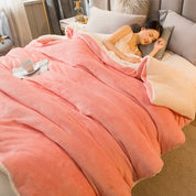Wollen deken Warm houden Winterbeddekens Dubbelzijdig Queen Dekbedovertrek Camping Tweepersoonsbedovertrek Sprei op het bed