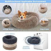 Super Soft Plush Donut Pet Bed – Washable Calming Cat & Dog Bed
