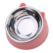 Tilted Pet Food Bowl – Creative Stainless Steel Cat & Dog Feeder