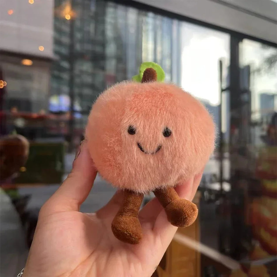 2025 Perzik Peer Kers Pluche Pop Lachend Gezicht Fruit Serie Thuis Slaapkamer Decoratie Huisdier Interactief Speelgoed Verjaardagscadeau
