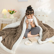 Warme wollen Sherpa dikke dekens Pluizig zacht koraalfleece sprei op het bed Enkel Dubbel Winter Pluche Coraline Harige Gooi