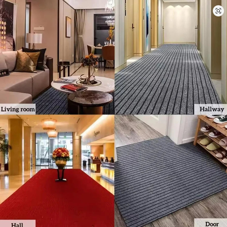 Polyester classic striped kitchen floor mat door carpet, close to the ground, non-slip and anti-fouling, strong adsorption