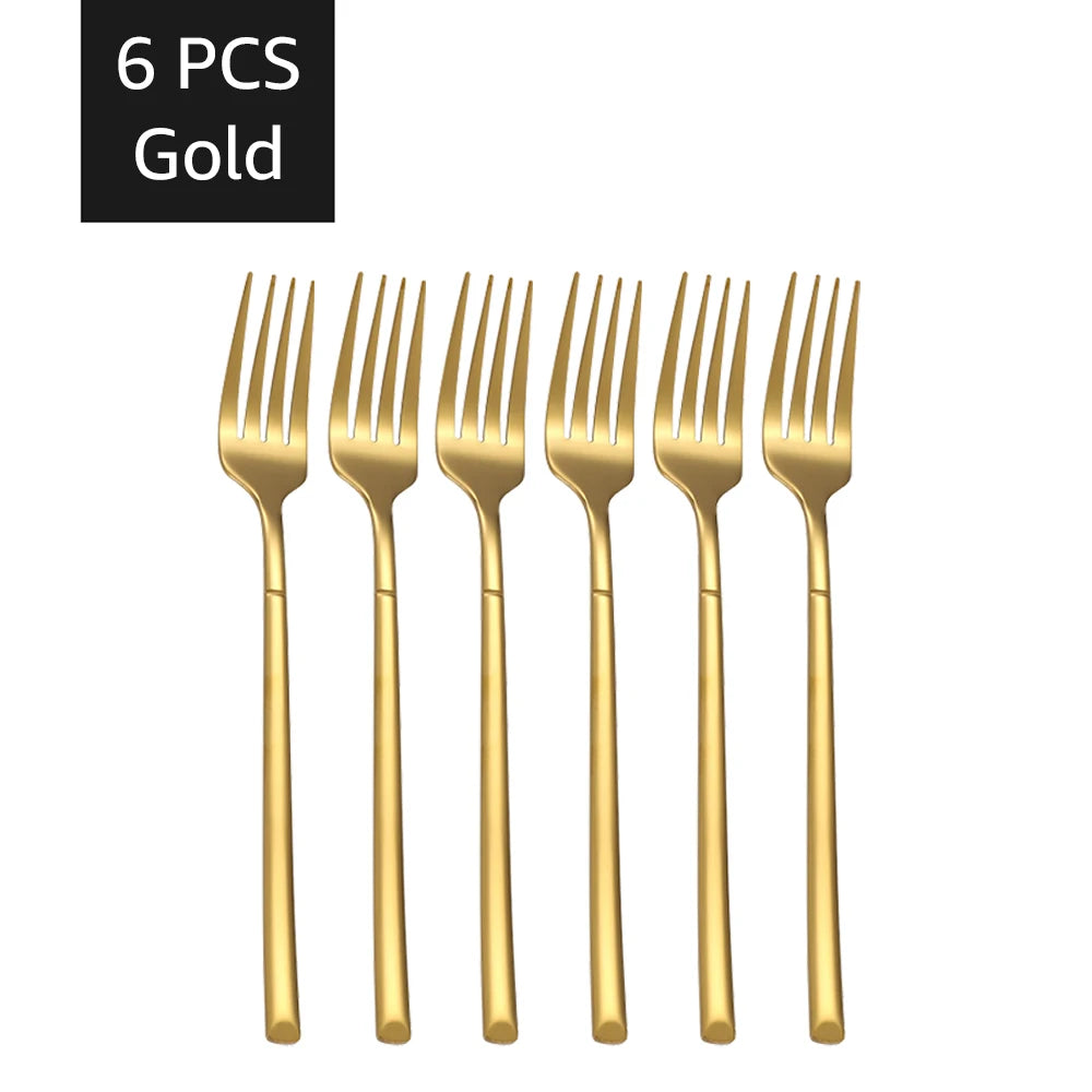 30-Piece Gold Stainless Steel Cutlery Set – Service for 6, Dishwasher Safe
