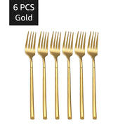 30-Piece Gold Stainless Steel Cutlery Set – Service for 6, Dishwasher Safe