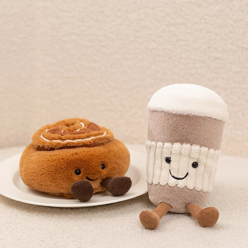 Leuke Afternoon Tea Serie Knuffel Gevuld Voedsel Taart Baguette Kaneel Theepot Koffiekopje Zachte Pop Home Decor Cadeau Voor Kind